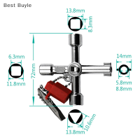 ?Best Buyle มัลติฟังก์ชั่น4วิธีสากลประแจสามเหลี่ยมกุญแจ plumber คีย์สามเหลี่ยม