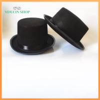MDUCIN SHOP ผ้าผ้าทอ หมวกด้านบนสีดำ อุปกรณ์เสริมเครื่องแต่งกาย สง่างามเรียบหรู หมวกสุภาพบุรุษ ดีลักซ์ ชุดเดรสสีเข้ม หมวกนักมายากล การแสดงบนเวที