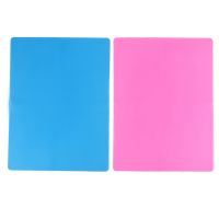 2 Pack A3 Extra Large Silicone Sheet for Crafts Jewelry Casting Molds Mat, Food Grade Silicone Placemat, Multi Purpose Mat, Waterproof Non Stick Heat-Resistant, Blue &amp; Pink