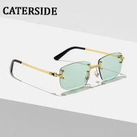 2022 Rimless Square Sunglasses Women UV400 Small Ocean Lens Sun Glasses For Men Popular High Quality Gradient Metal Eyewear