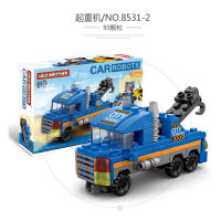 (HOT) Lele Brothers Building Blocks Le เข้ากันได้สูงเด็กปริศนาประกอบของเล่นหุ่นยนต์เด็กอนุภาคขนาดเล็กรถขายส่ง