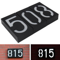 House Number Solar Light LED Bulb Digital Solar Powered Lamp Wall Mount Illumination Doorplate Porch Lights With Battery