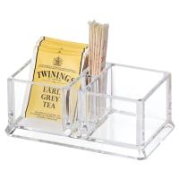 2 Lattices Clear Acrylic Tea Bags Holder Coffee Sugar Bag Boxes Acrylic Storage Organizer Case YAC002