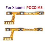 สำหรับ Xiaomi Poco M3ชิ้นส่วนอะไหล่สายเคเบิ้ลหลักปุ่มปรับระดับเสียงด้านข้างปุ่มเปิดปิดใหม่