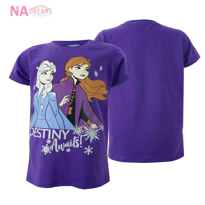 disney-เสื้อยืดคอกลม-เสื้อคอกลม-ผ้าคอตตอนสแปนเด็กซ์-ลายการ์ตูน-โฟรเซ่น-frozen-จาก-nadreams-เนื้อผ้าดี-นุ่มมาก