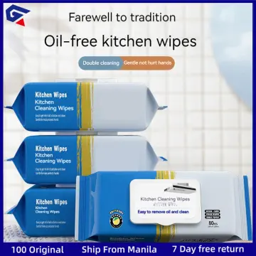 80pcs/pack Kitchen Wipes Disposable Wet Wipes for Heavy Oil Household  Cleaning Cloth Oil Removal Wiping Rag for Range Hood Table