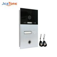 Jeatone แผงโทรวิดีโอกริ่งประตูสำหรับวิดีโออินเตอร์คอมระบบลายนิ้วมือและควบคุมการเข้าถึงบัตรประจำตัวการตรวจจับการเคลื่อนไหว120 ° ภาพกว้าง