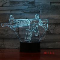 Battle Game 3D Sleep Lamp Changeable Mood Attack AK47 Gun Protection Lamp Luminous Toys with 7 Colors Dropship AW-1141