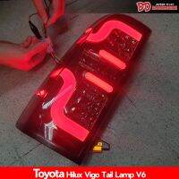 ไฟท้าย vigo led bar ลาย US V6 สี smoke ใส่ได้กับ vigo ทุกปี 2005 2008 2009 2010 2012 2013