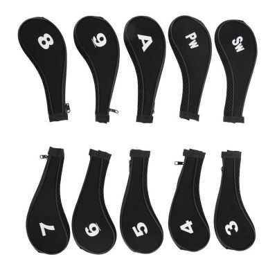 ✌♘✷ Golf Iron Pole Protective Cover Black Golf Club Head Covers for Workout