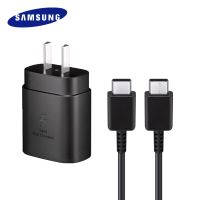 【Extraordinary Products】ที่ชาร์จ USB Samsung C ของแท้25W PD PPS อะแดปเตอร์เครื่องชาร์จเร็ว1/1 5/2M สายสำหรับ Galaxy S22 S20 S10 Z พับได้4 3 2 5G