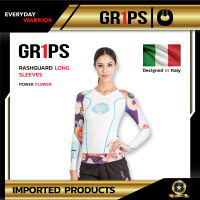 GR1PS LADIES RASHGUARD LONG SLEEVES POWER FLOWER เสื้อแขนยาวออกกำลังกาย สีขาว Size. L จาก Ai Company