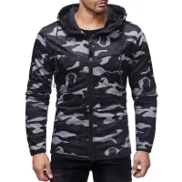 Spring Autumn Mens Casual Camouflage Hoodie Jacket Waterproof Clothes Windbreaker Coat Male Outwear