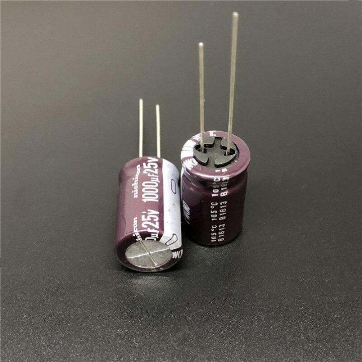 10pcs-100pcs-1000uf-25v-nichicon-pw-series-12-5x20mm-low-impedance-long-life-25v1000uf-aluminum-electrolytic-capacitor