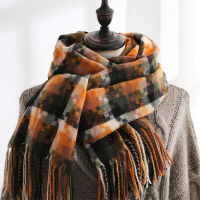 luxury brand cashmere plaid women scarf winter warm shawl wrap bandana pashmina long tassel female foulard thick blanket