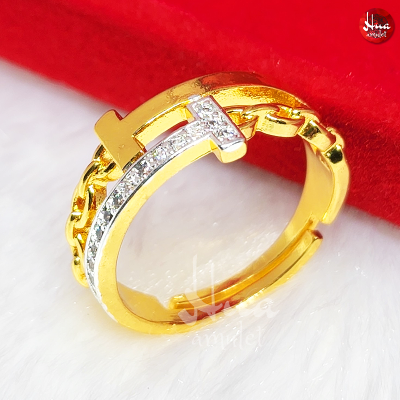 F14 แหวนเพชรTโซ่ แหวนปรับขนาดได้ แหวนเพชร แหวนทอง ทองโคลนนิ่ง ทองไมครอน ทองหุ้ม ทองเหลืองชุบทอง ทองชุบ แหวนผู้หญิง