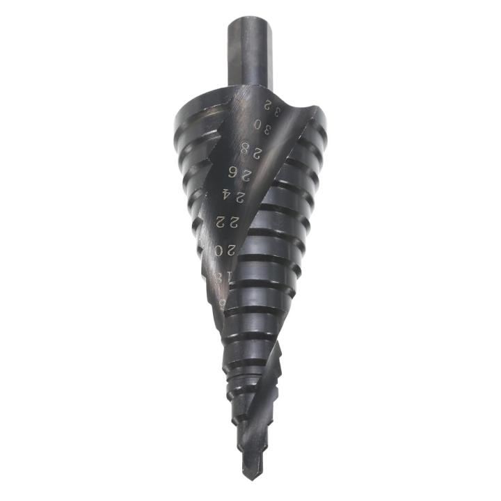 hh-ddpjblack-speed-steel-titanium-step-spiral-drill-groove-conical-cone-drills-power-tools-4-32mm