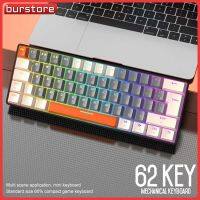 Burstore คีย์บอร์ดแบบมีสายที่สามารถสลับได้,คีย์บอร์ดแบบกลไกแป้นพิมพ์ภาษารัสเซีย RGB T60 64ปุ่มคีย์บอร์ดเล่นเกมกันขโมยสำหรับพีซีแล็ปท็อป /Mac USB ตั้งโปรแกรมได้ปลั๊กแอนด์เพลย์