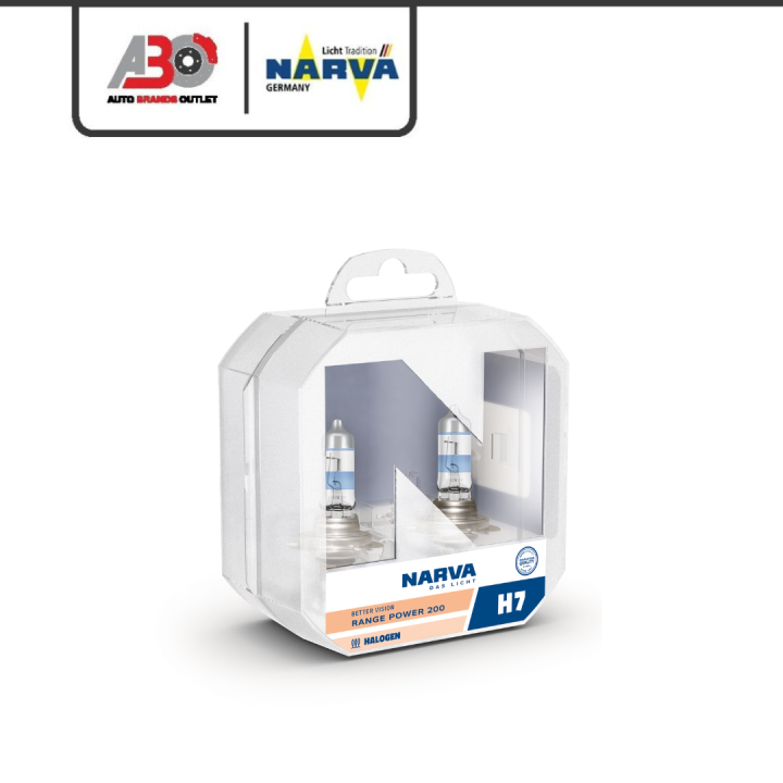 NARVA Germany H7 Range Power +200% Brightness Halogen Headlight Bulb ...