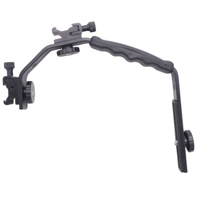 L Bracket Padded Handheld Holder L Brackets Heavy Duty Adapter With Ball Head And Dual Flash Hot Cold Shoe Mount For Dslr Camera Camcorder Video Light Or Micro- phone