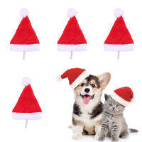 หมวกซานตาคลอส Binanjing Kucing Aksesori Kostum Krismas Anjing Kecil Kucing หมวกให้ความอุ่นฤดูหนาว untuk วันหยุดฮาโลวีน Krismas Parti Foto