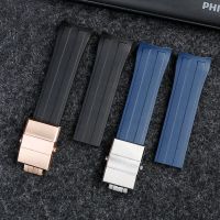 22mm Rubber Silicone Watch Band Folding Slider Buckle Watchband For Mido Ocean Star Calibre 80 Strap Series Accessories