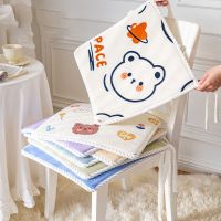 ✉ Cartoon Milk Velvet Autumn Winter Chair Cushion with Strap Soft Cozy Warmth Office Chair Cushions Non-slip Thicken Seat Cushion