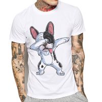 Newest Men Tshirt Funny Dabbing Dog Print French Bulldog Mens T Shirt Basic Tee Shirts Cotton Gildan Spot 100% Cotton