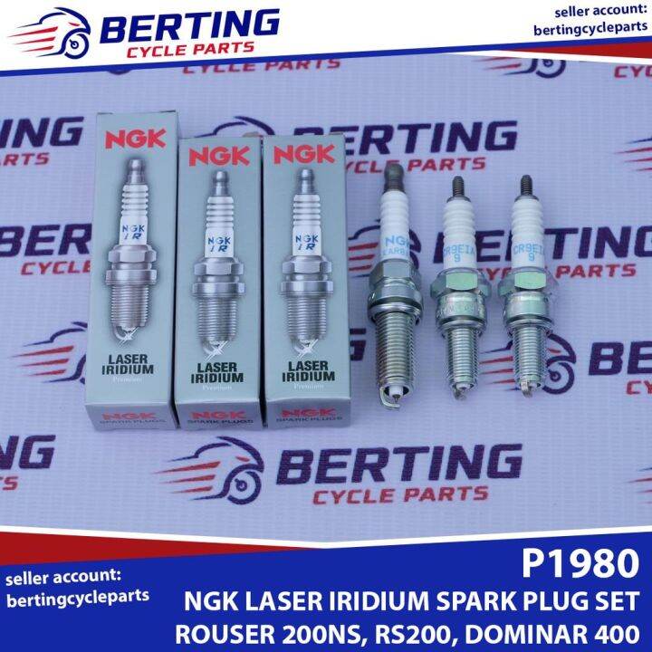 NGK Laser Iridium Spark Plug Set for Rouser NS200 200NS RS200 Dominar