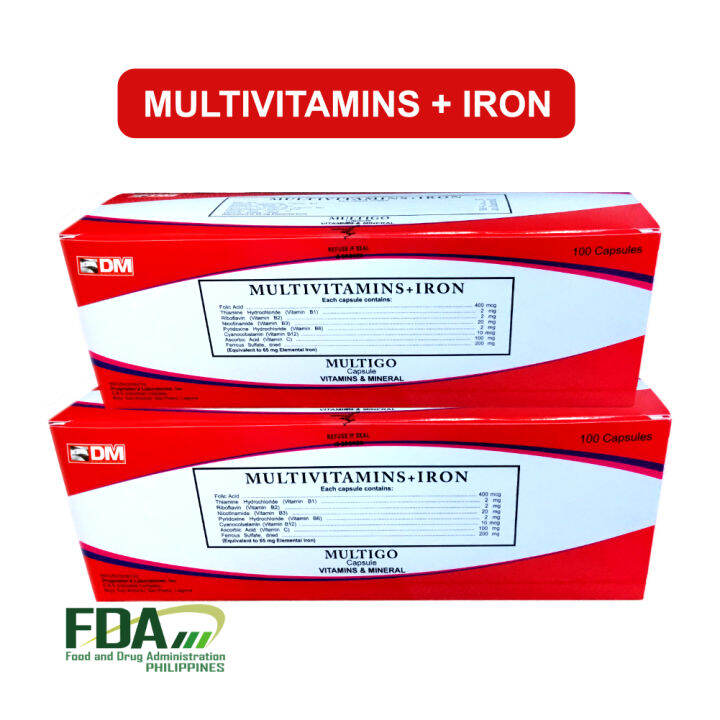 MULTIGO MULTIVITAMINS + IRON 100 CAPSULES Lazada PH