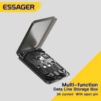 Essager 4 In 1 Fast Charging Type C Cable Adapter Multifunctional Data Cable Storage Box Portable Cable with Mobile Phone Holder