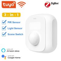 Tuya Wifi Zigbee Mini Human Motion Movement Body PIR Sensor With Light Sensor Scene Switch Function Smart Life Home Security