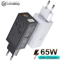 Hjghfhf Lovebay 65W เครื่องชาร์จ GaN USB ชาร์จเร็ว4.0 3.0 Type C สำหรับแล็ปท็อป iPhone 13 MacBook