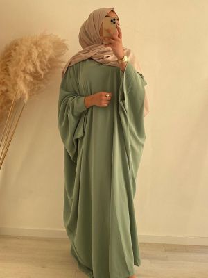 【YF】 Muslim Abaya Ramadan Prayer Fashion Dress Women Nida Batwing Sleeve Hijab African Dresses Dubai Modest Turkey Abayas