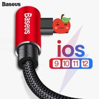 Baseus 90องศาสายเคเบิล USB สำหรับ11 Pro Max,สายชาร์จโทรศัพท์มือถือสายสำหรับ XS Max XR 8 7 6 6S 5 Ipad