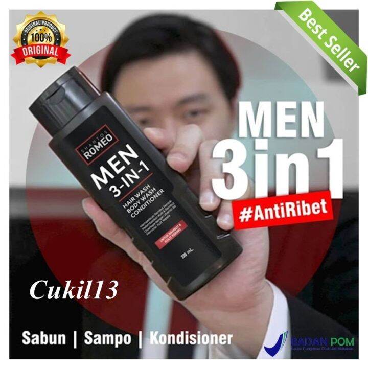 Asli Romeo Men Shampoo Conditioner Body Wash Shampoo Pria Terbaik Ori