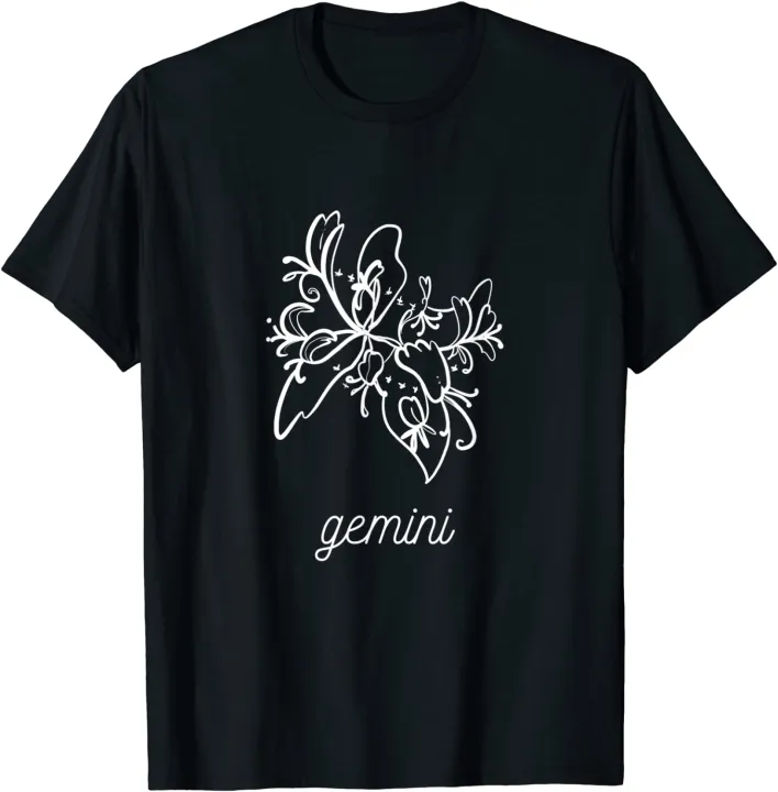 Flower Constellation Gemini Gemini Man Or Woman Men and Women Cotton  T-shirts Short Sleeve Printed Crew Neck Unisex Adults Top Tees Shirt Ladies  Summer | Lazada PH