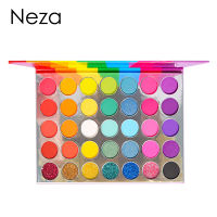 Neza Rainbow 35สี Eye Shadow แผ่น Shimmer อายแชโดว์ Glitte Matte ผสมยาวนาน Shadow Party Eye แต่งหน้าสาวผู้หญิงของขวัญ