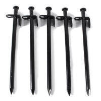 5PCSSet 20cm Black High Strength Steel Good Quality Tent Stakes Pegs for Outdoor Camping Garden Plants New