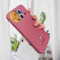 เคสโทรศัพท์สำหรับ Realme 11 5G 11 Pro 5G 11 Pro + 5G Realme Narzo 60 5G Narzo 60 5G Narzo 60 Pro 5G การ์ตูนนักบินอวกาศดวงจันทร์ดีไซน์โทรศัพท์ดีไซน์ด้านข้างเคสขอบสี่เหลี่ยมลวดลายของเหลวปลอกซิลิโคนกล้องคลุมทั้งหมดเคสป้องกันทนแรงกระแทก