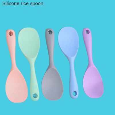 ✾ Silicone Rice Spoon Non Stick Rice Scooper Heat Resistant Kitchen Rice Cooker Spoon Food Grade Rice Spoon Paddle Cooking Tools