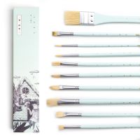 [Kiki tool store] MIYA Professional 10/11PCS Art Paint Brush Set for Watercolor Acrylic and Oil Hog Bristle Brushes for Drawing