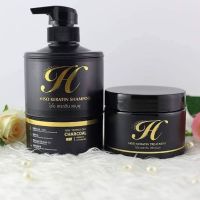 Hiso Keratin Shampoo &amp; Hiso Keratin Treatments{เซ็ทบำรุงผมสุดคุ้ม} ไฮโซแชมพูเคราติน+ไฮโซเคราตินทรีทเม้นท์( ของแท้100%) จำนวน 1เซ็ต 2ชิ้น