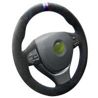 Alfanxi Hand Stitch Alcantara Steering Wheel Cover Compatible with BMW 5 6 7Series M5 F10 F11 F07 F12 F13 F06 F01 F02