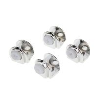 4PCS Round Glass Clip Clamps Holder 6-8mm Adjustable Glass Brackets Flat Back for Balustrade Staircase Handrail Window