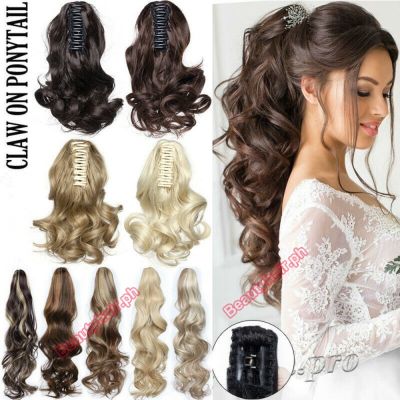 12Inch Long Curly Claw Ponytail Clip In Hair Extensions Pony Tail Hairpiece for Women