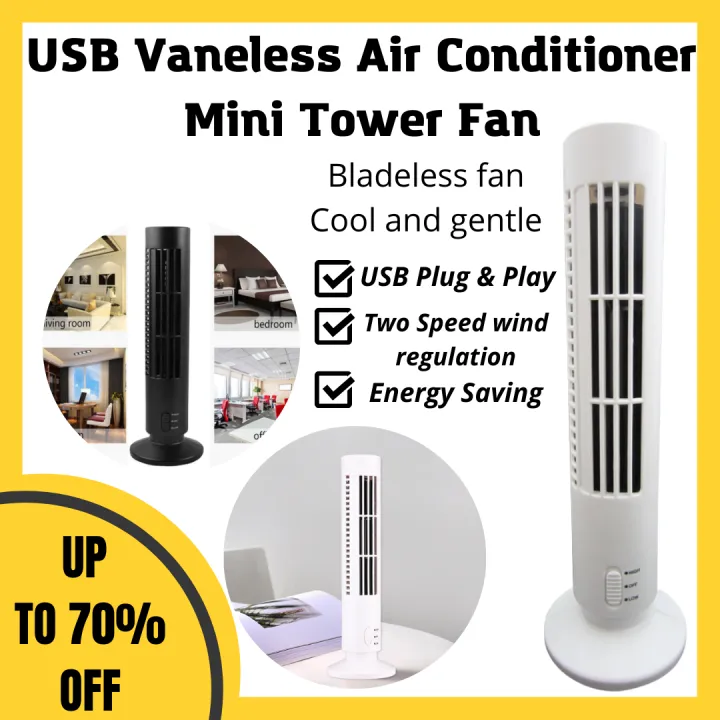 Portable Mini Fan Vintage Tower-shape Humidification Table Air Cooler 