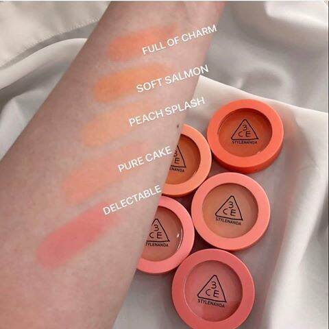 Phấn Má Hồng 3Ce Face Blush 5G Full Of Charm- Peach Splash - Pure Cake-  Rose Beige- Pure Cake | Lazada.Vn