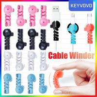 Spiral Cable Protector with Sucker Winder Clip Holder for iPhone Phone Charger Cord Mouse Organizer Wire Cover Protective Saver