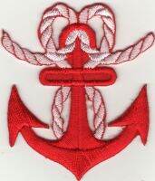 iron on patch Embroidery Anchor Sailing Sailor 5.5 x 5cm สมอเรือ ตัวรีด เย็บติดผ้าประเทศไทย โลโก้ปัก มีกาวสำหรับรีด ตกแต่งเสื้อผ้า